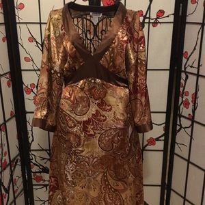 Women’s Gold & Brown Kimono
